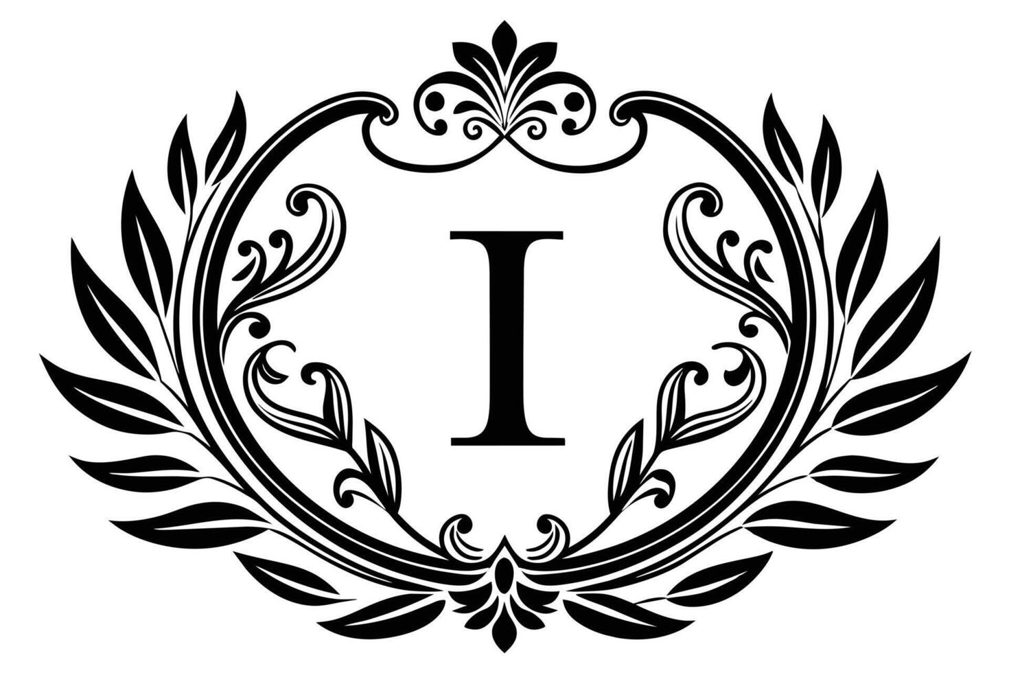 Leaf Letter I logo icon template design vector