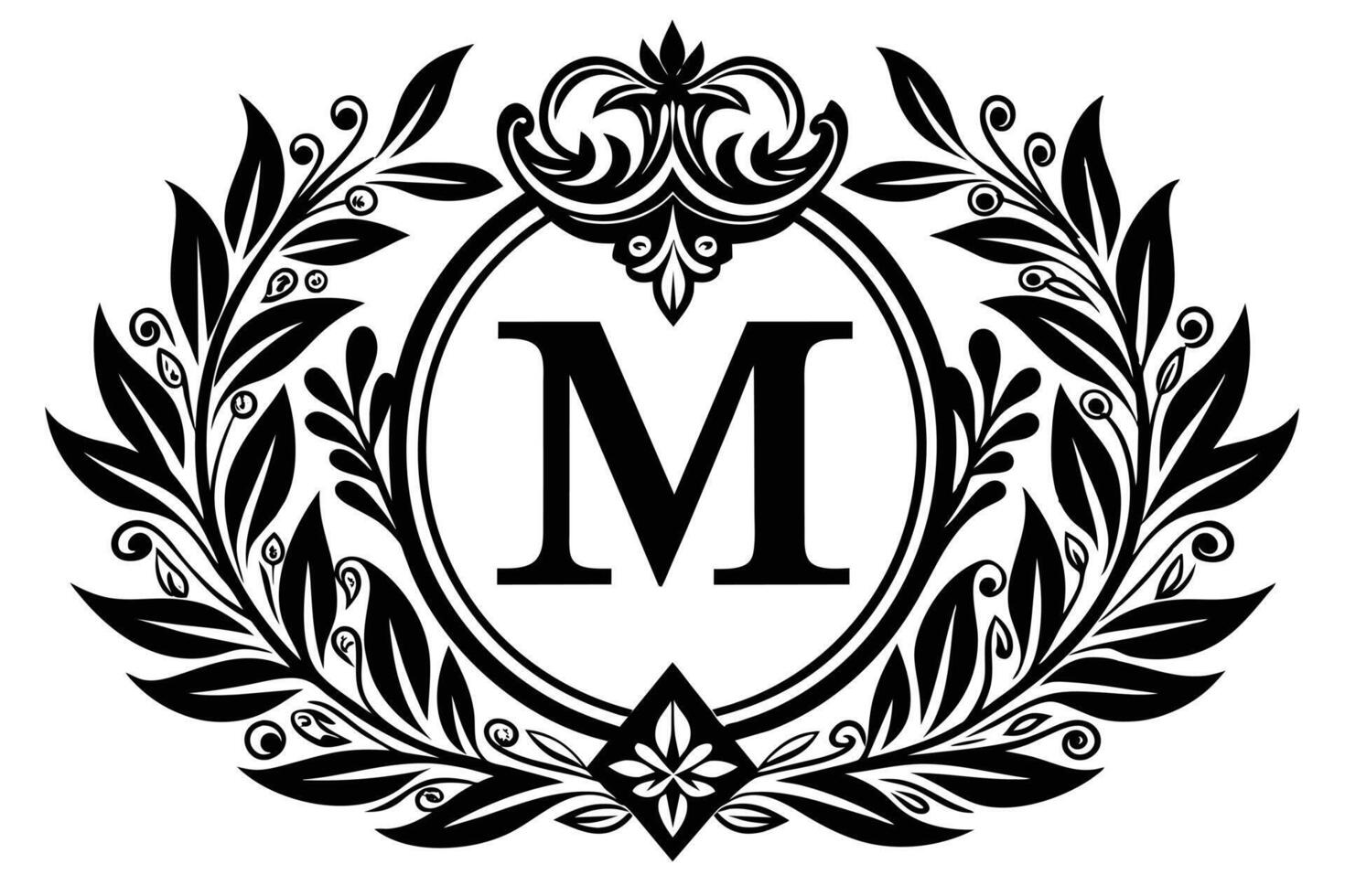 Leaf Letter M logo icon template design vector