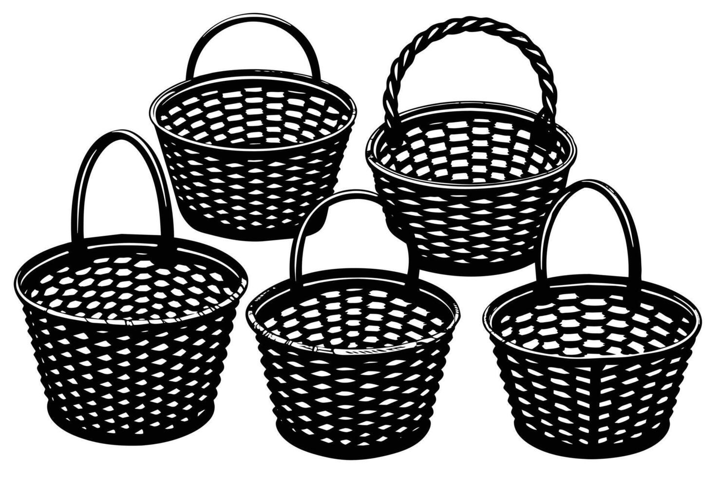 Wicker picnic basket vector