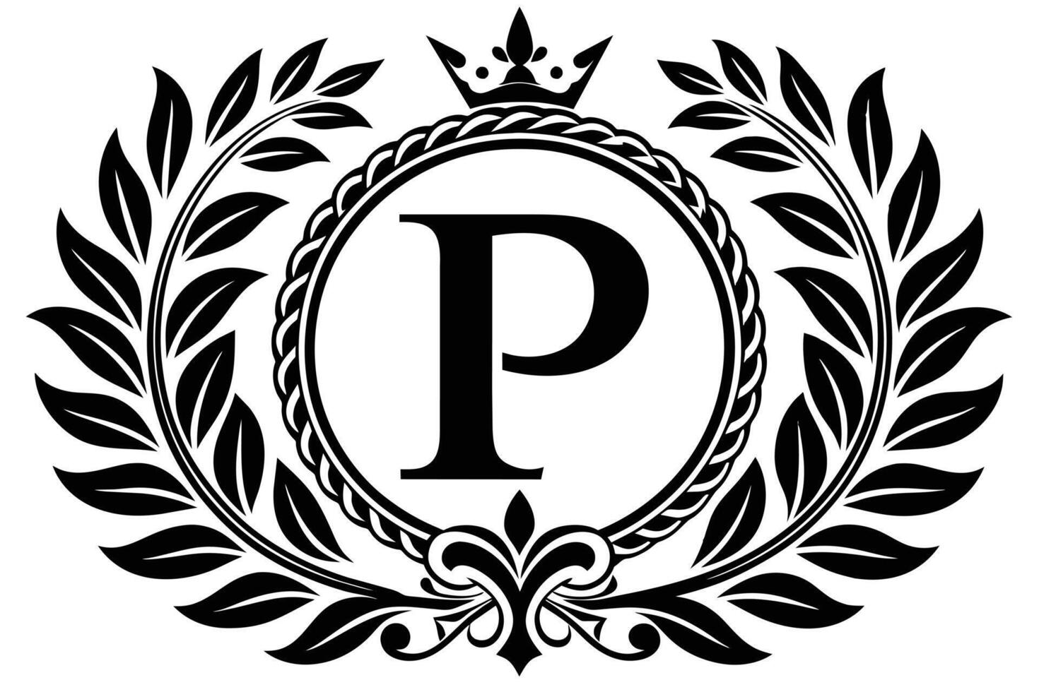 Leaf Letter P logo icon template design vector