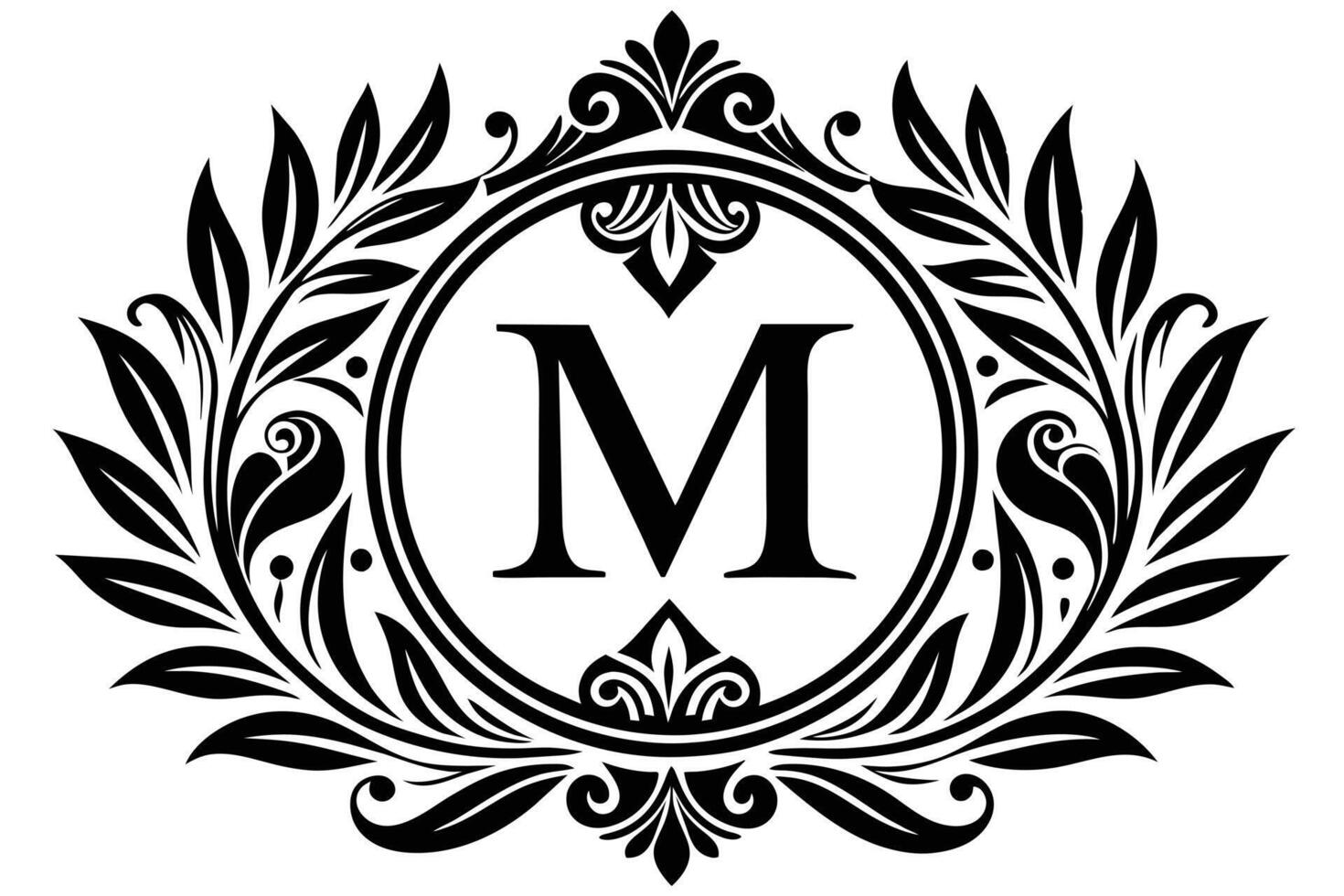Leaf Letter M logo icon template design vector