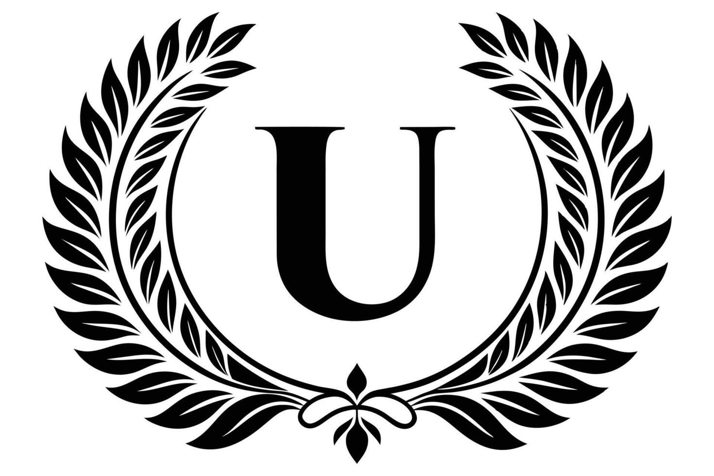 Leaf Letter U logo icon template design vector