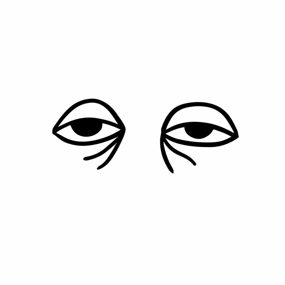 Tired Eyes Symbol. Tattoo Design Illustration. vector