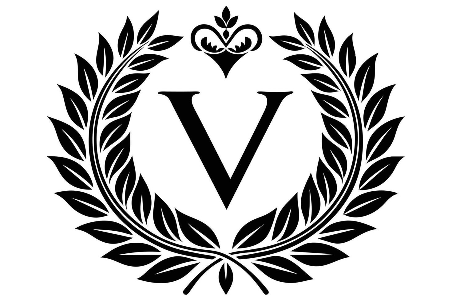 Leaf Letter V logo icon template design vector