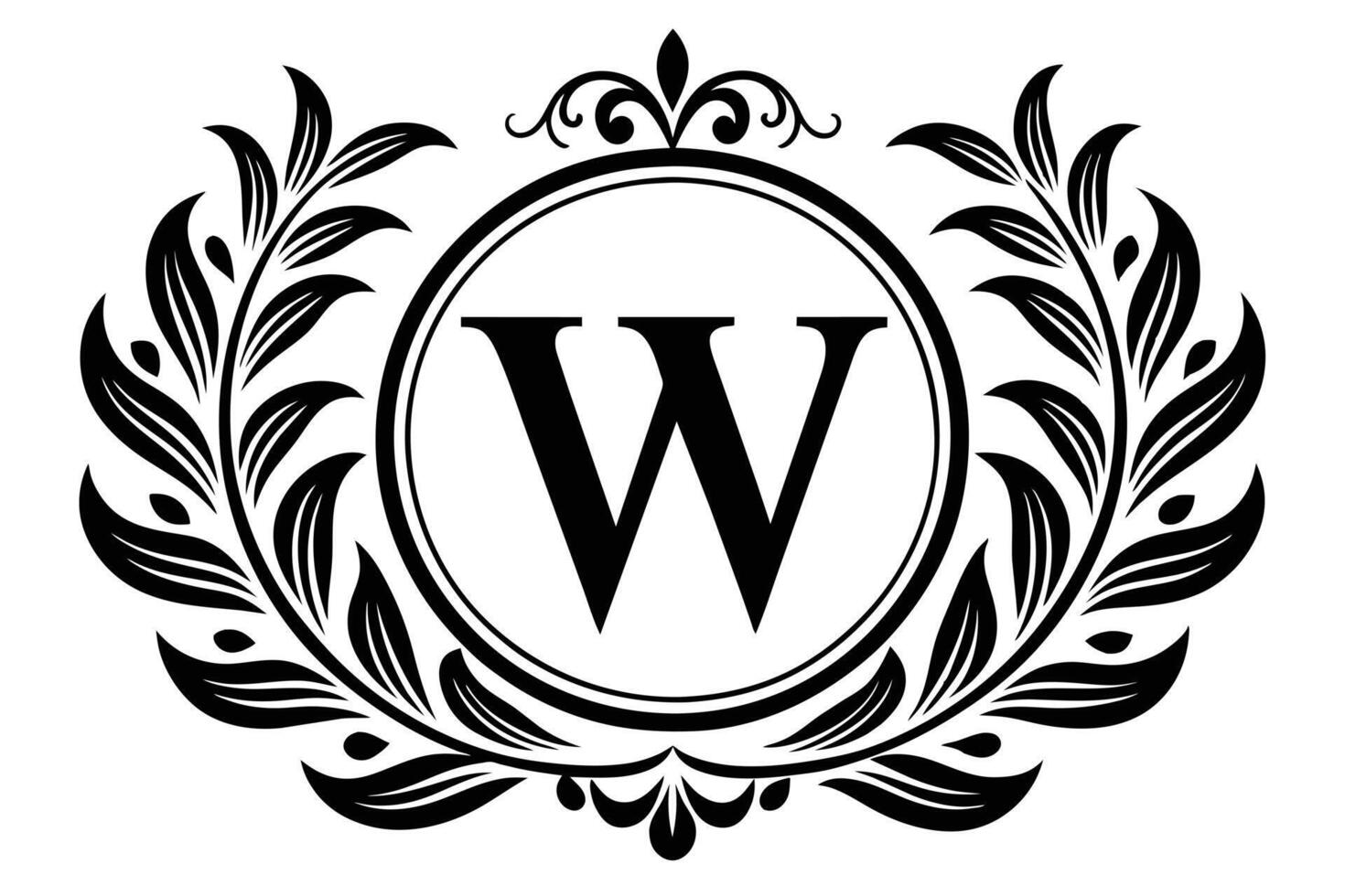 Leaf Letter W logo icon template design vector