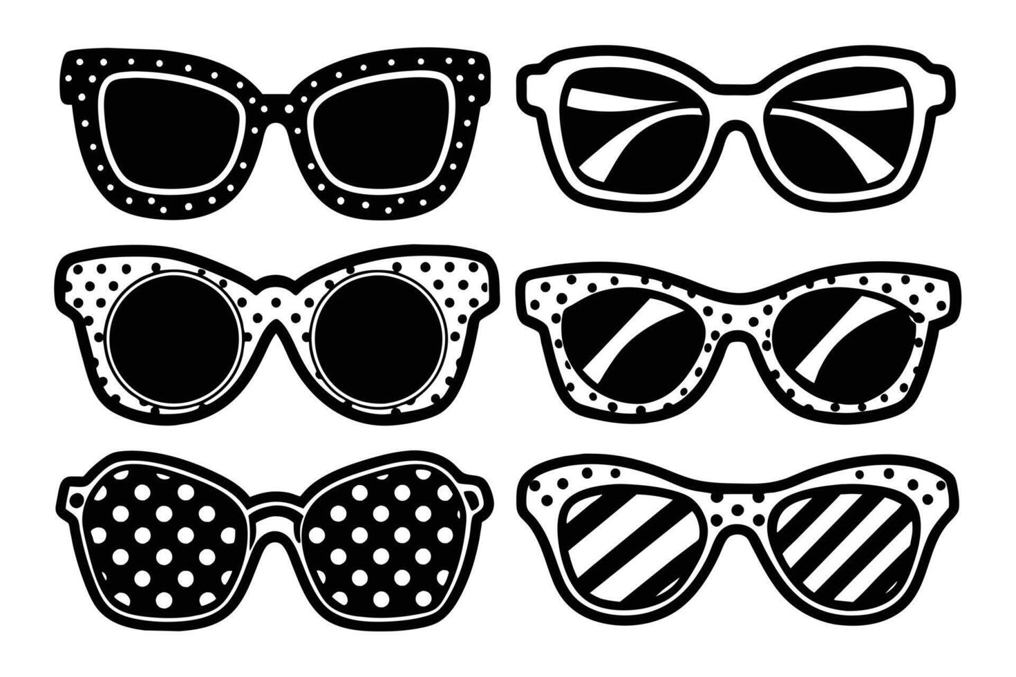 Sunglasses black hand drawn sketch design vector