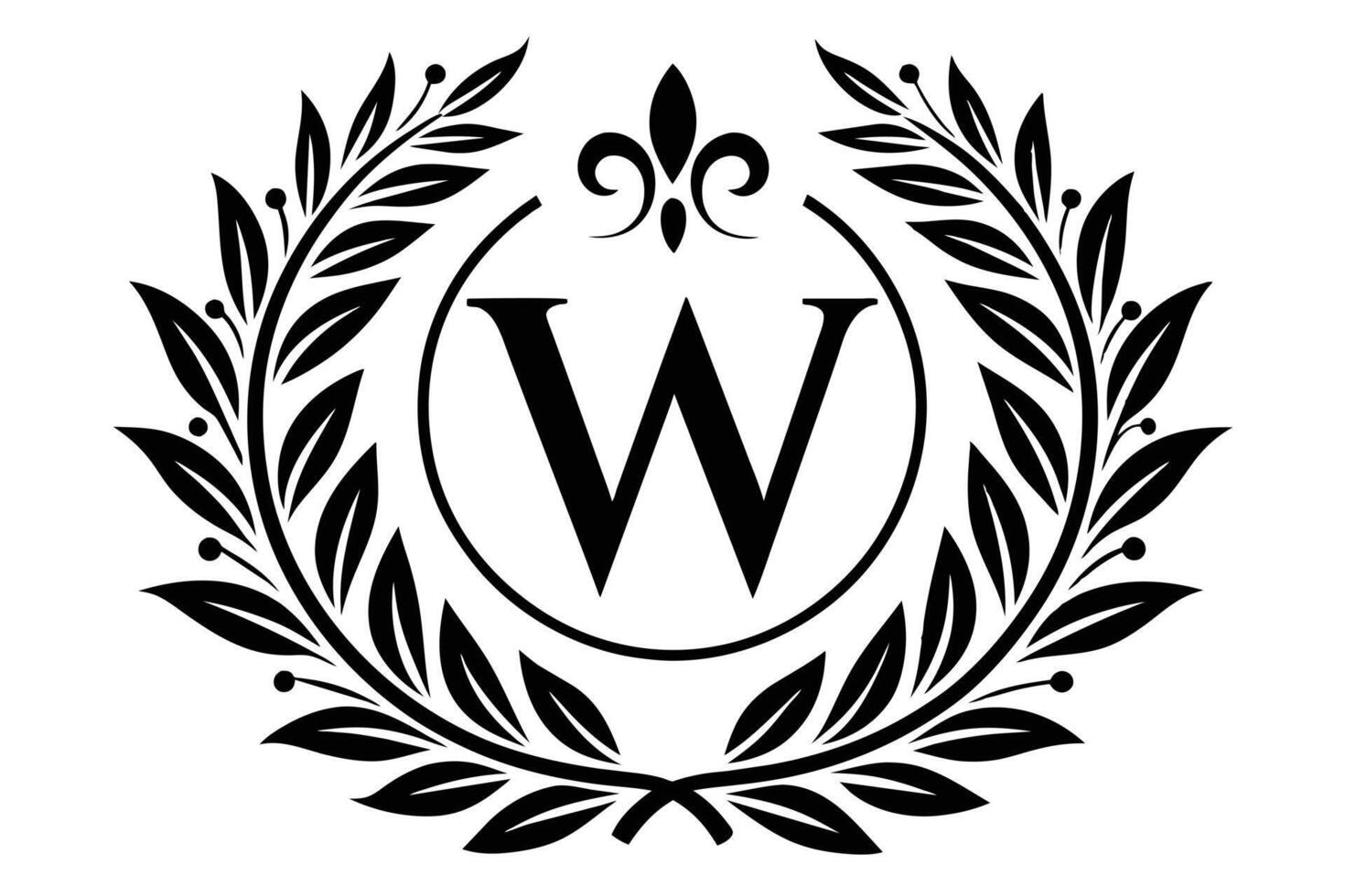 Leaf Letter W logo icon template design vector