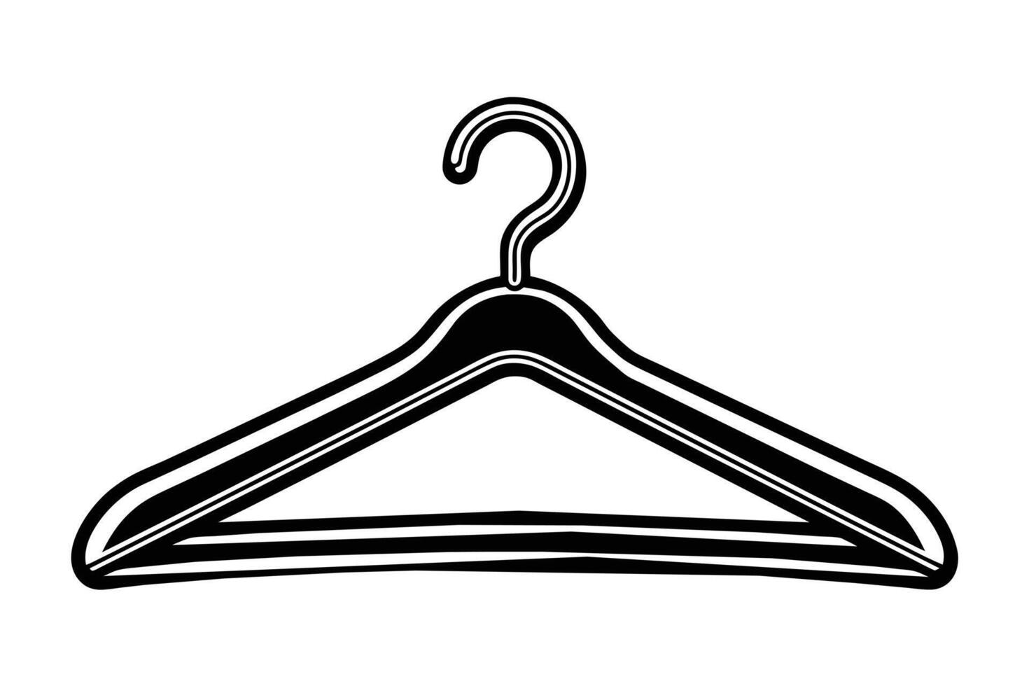 Clothes Hanger Black silhouette vector