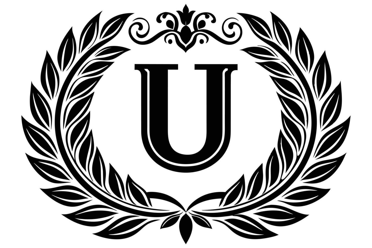 Leaf Letter U logo icon template design vector