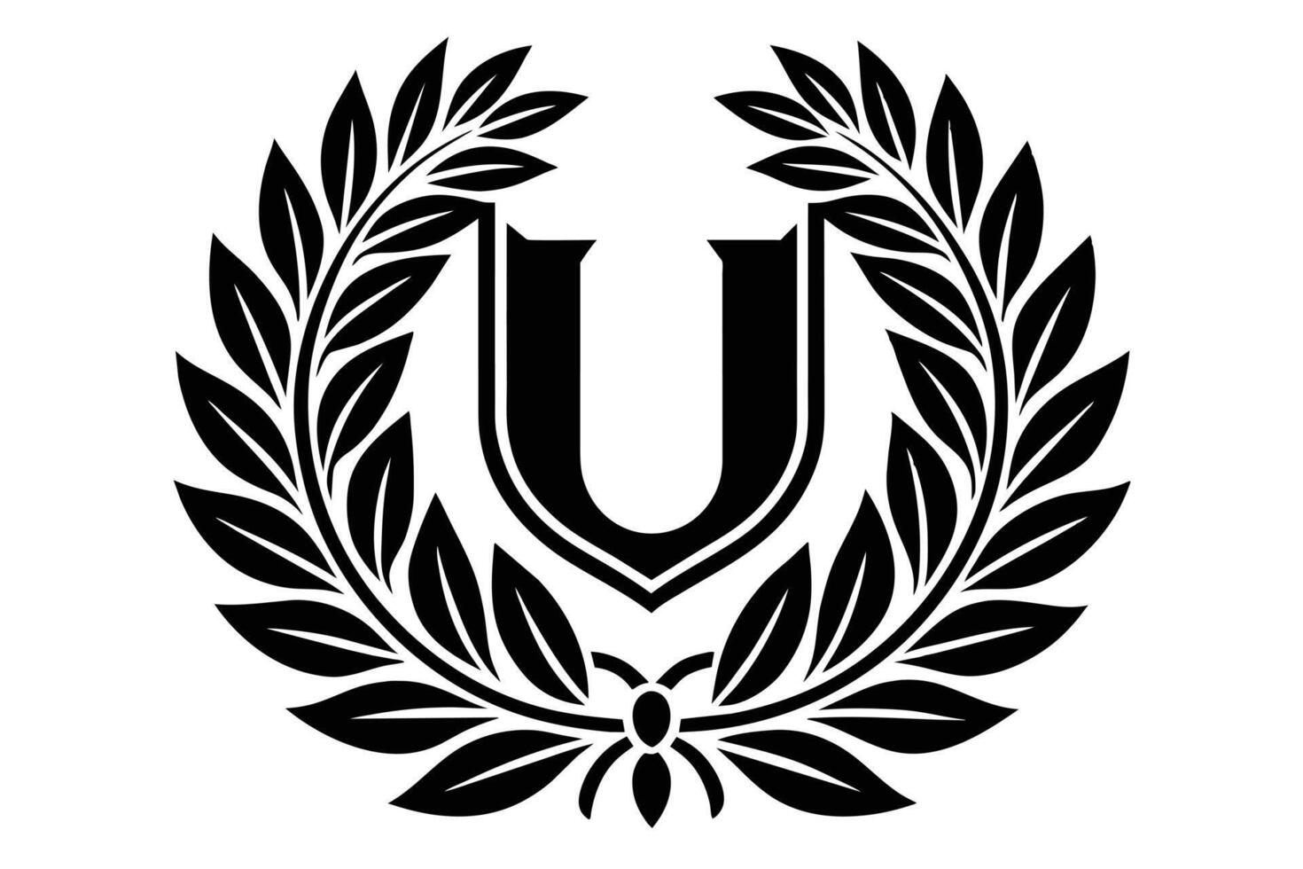 Leaf Letter U logo icon template design vector