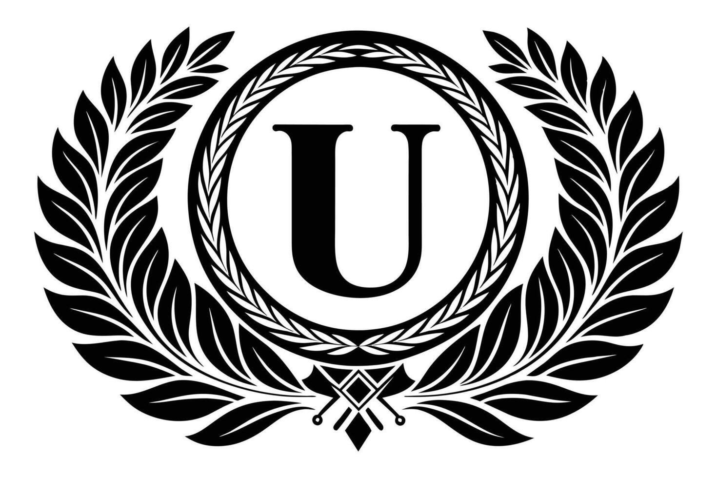 Leaf Letter U logo icon template design vector