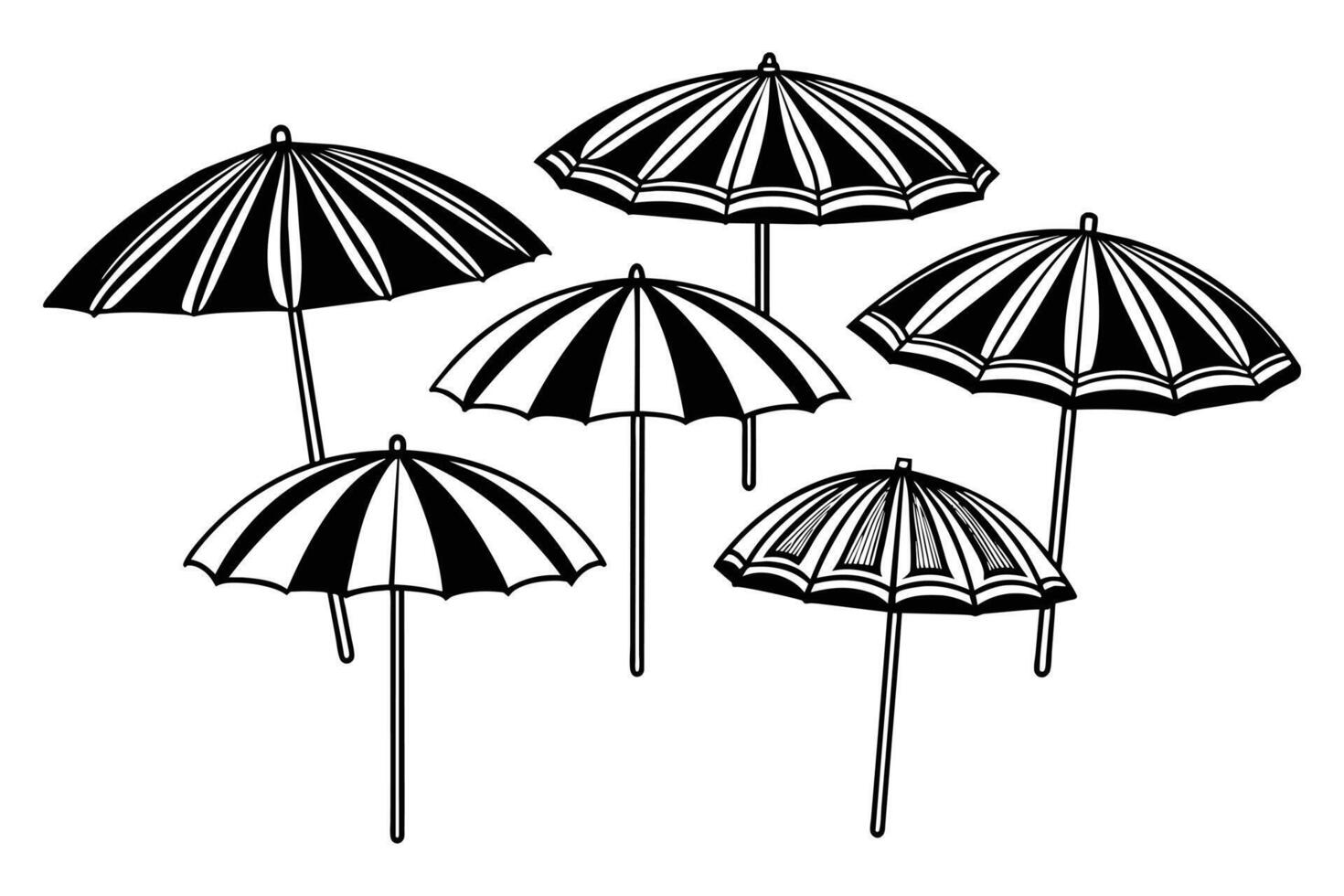 Simple illustration of beach umbrella icon vector