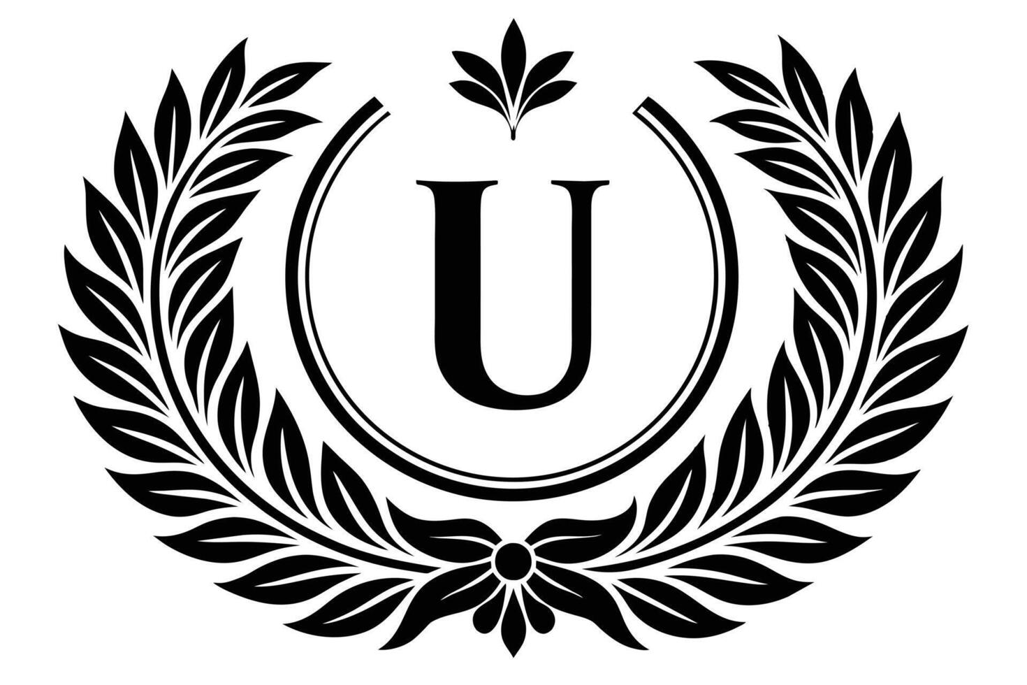 Leaf Letter U logo icon template design vector