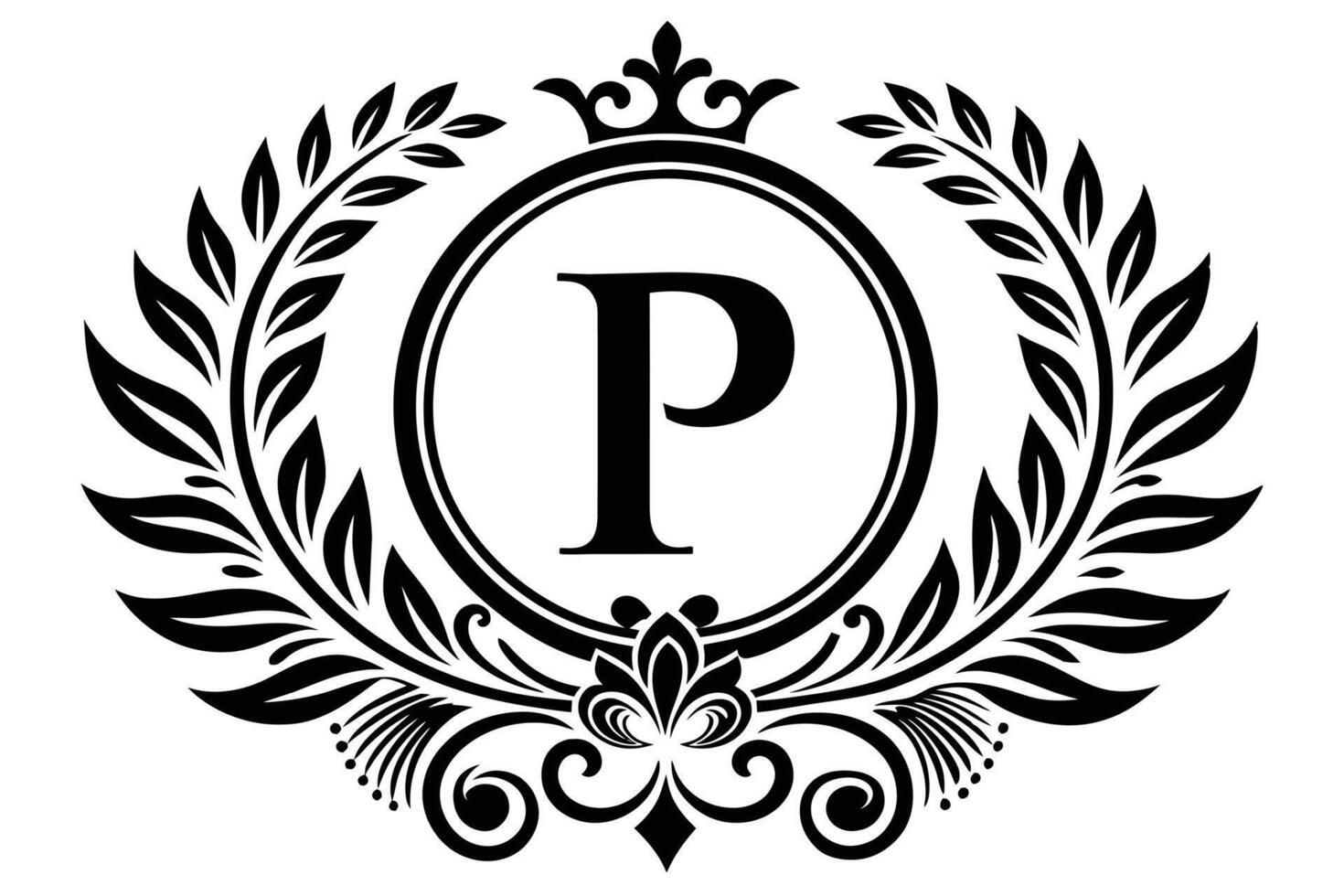 Leaf Letter P logo icon template design vector
