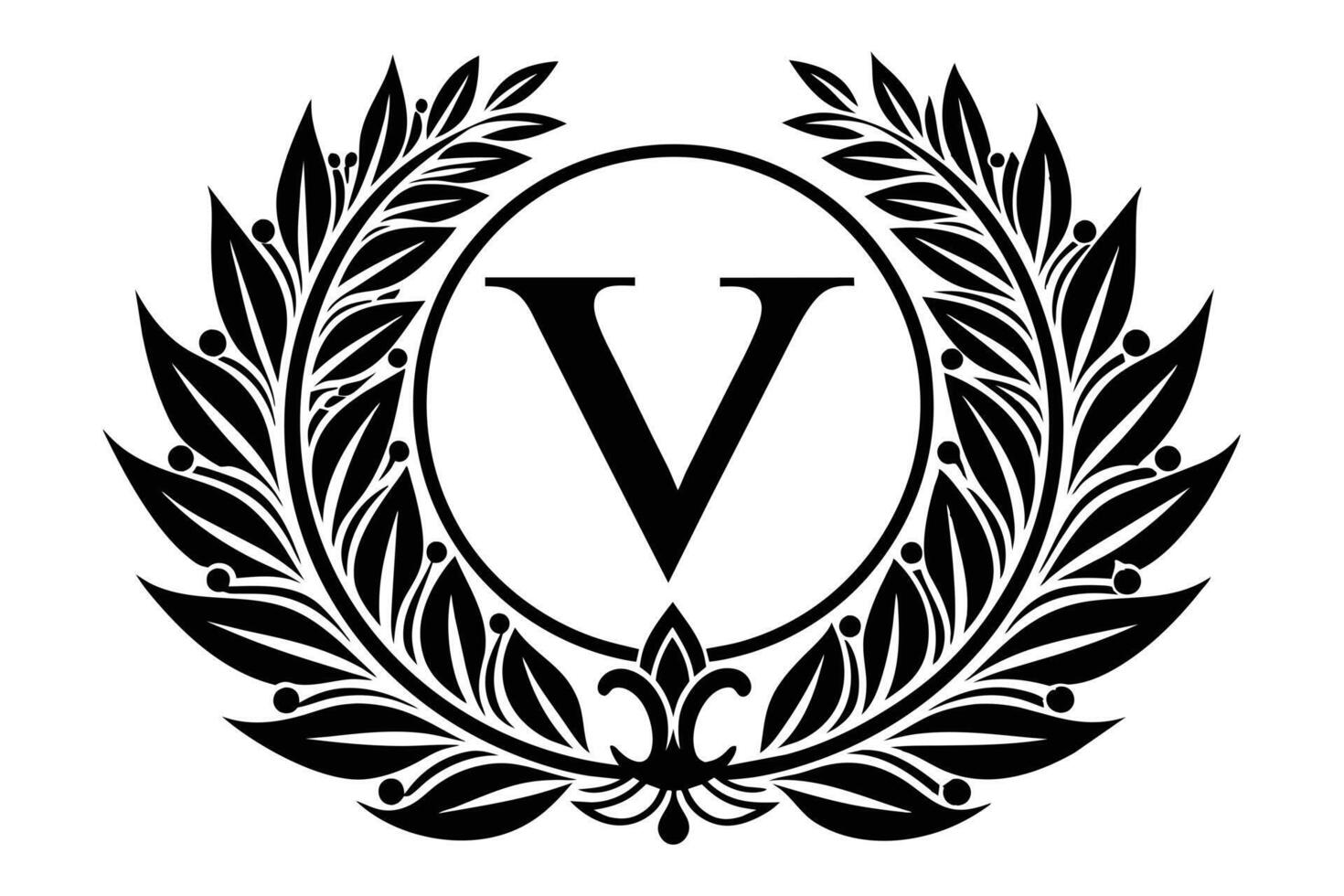 Leaf Letter V logo icon template design vector