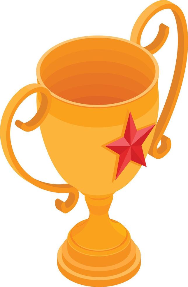 Gold Trophy with Red Star vector