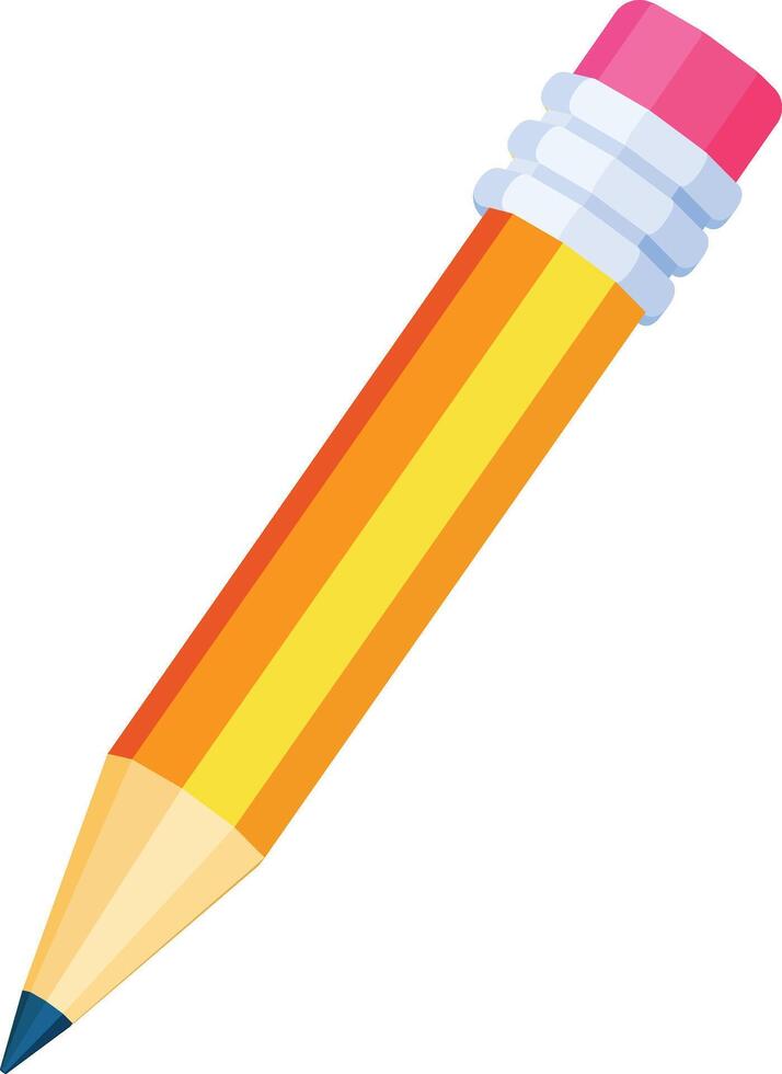 Sharp Yellow Pencil with Pink Eraser vector
