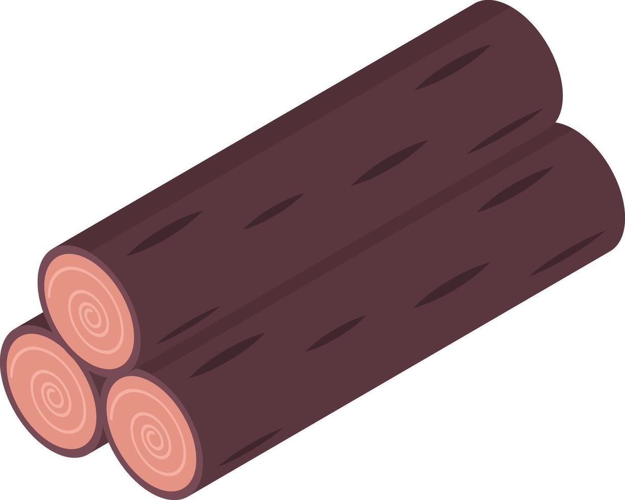 Isometric Wooden Logs vector