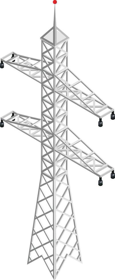 Isometric High-Voltage Power Tower vector