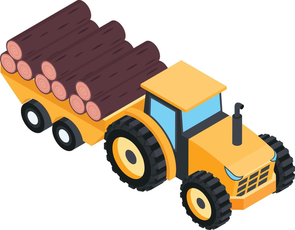 Lumber Transport Tractor vector