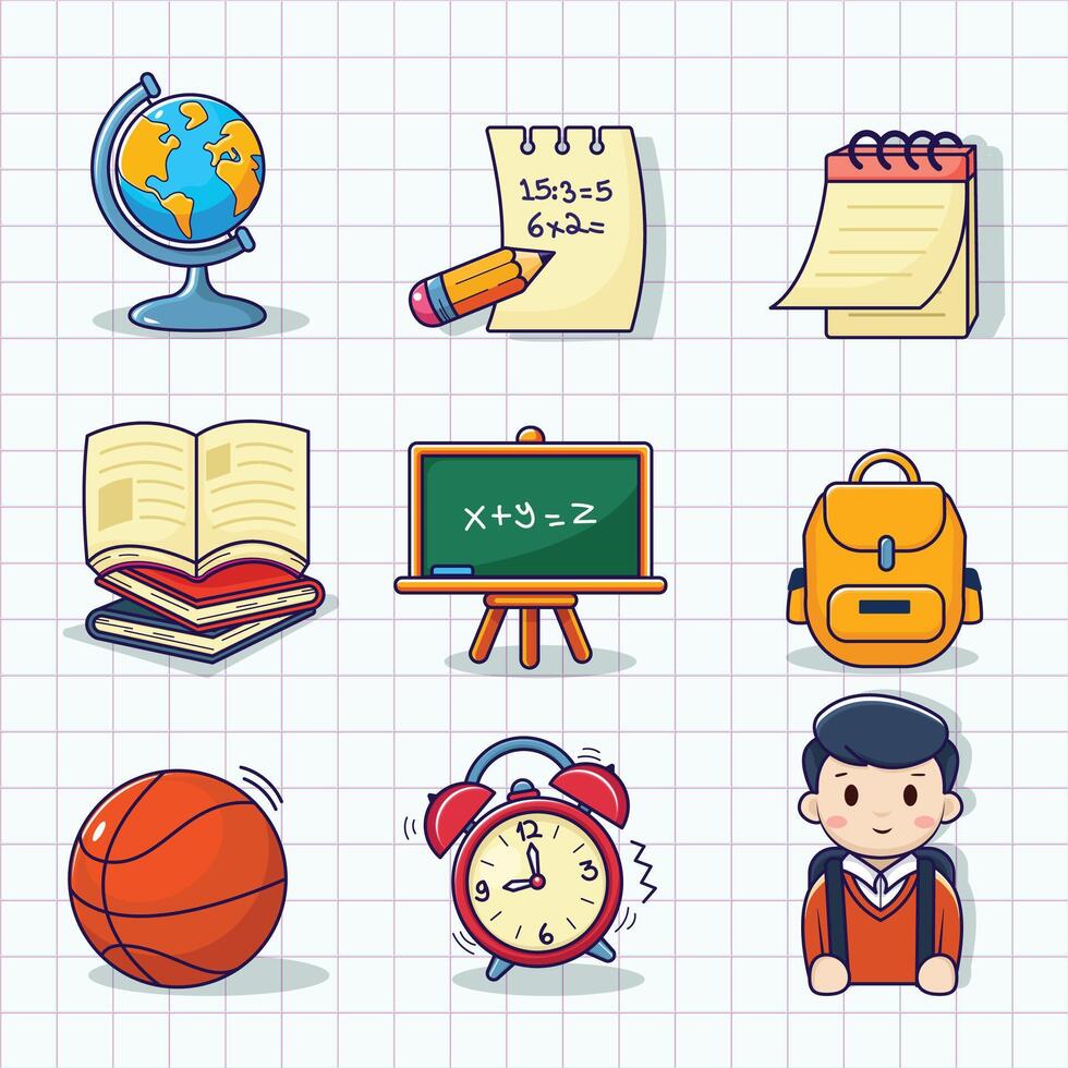 Set of Back to School Clipart vector