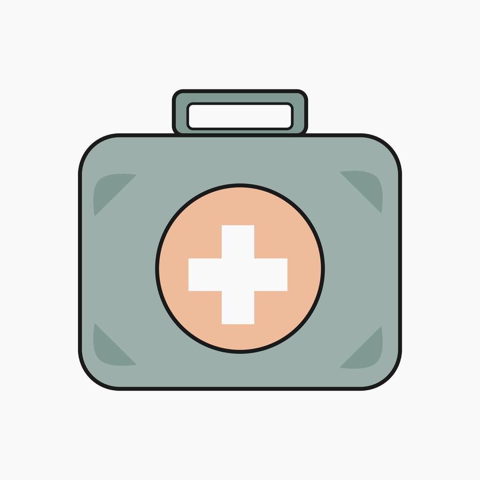 an illustration of a first aid kit bag vector