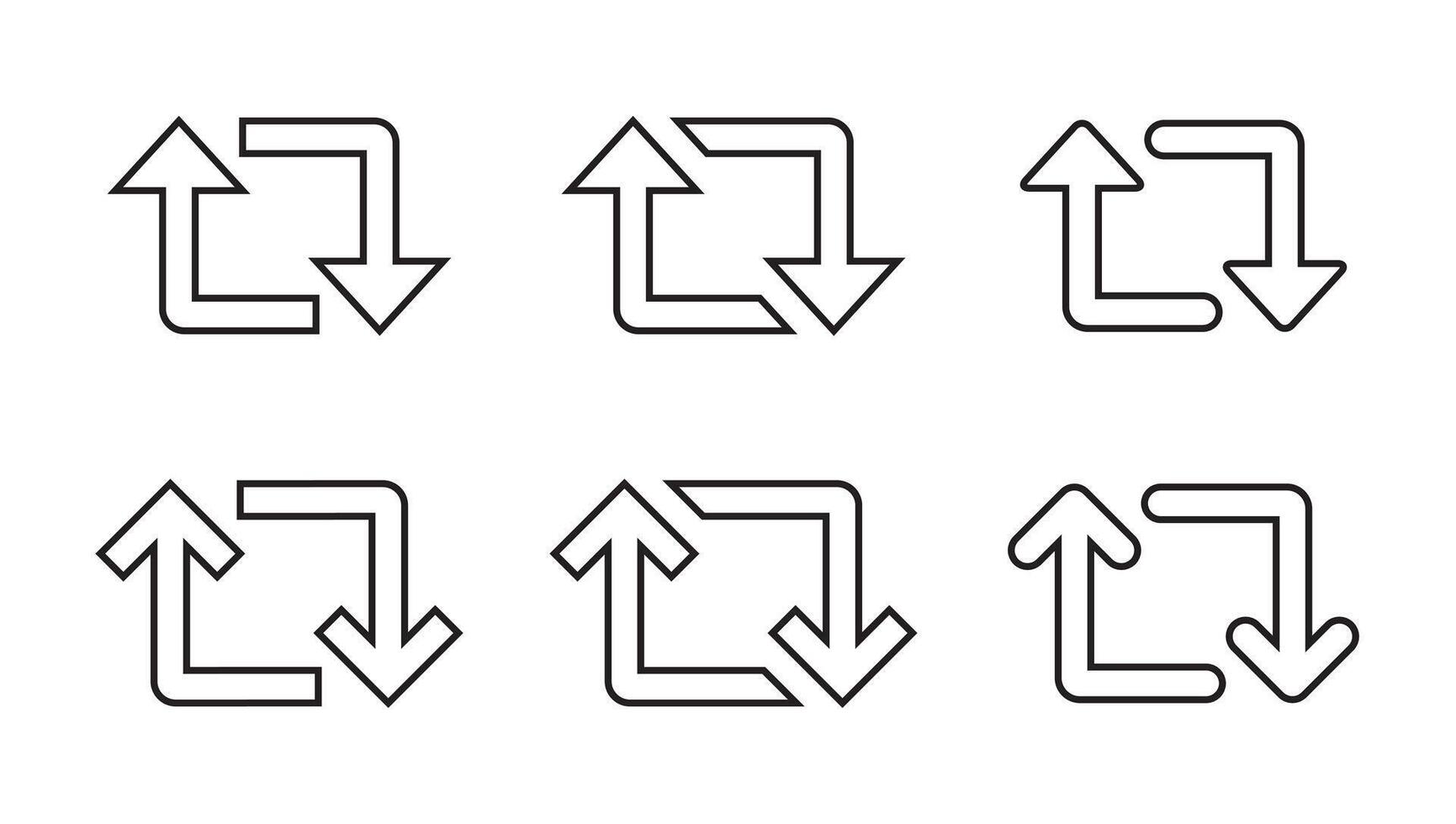 Social media repost line icon set collection. Editable stroke vector