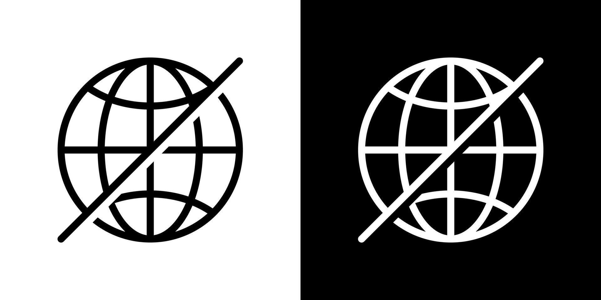 Offline internet icon in globe style. Disconnected network concept vector