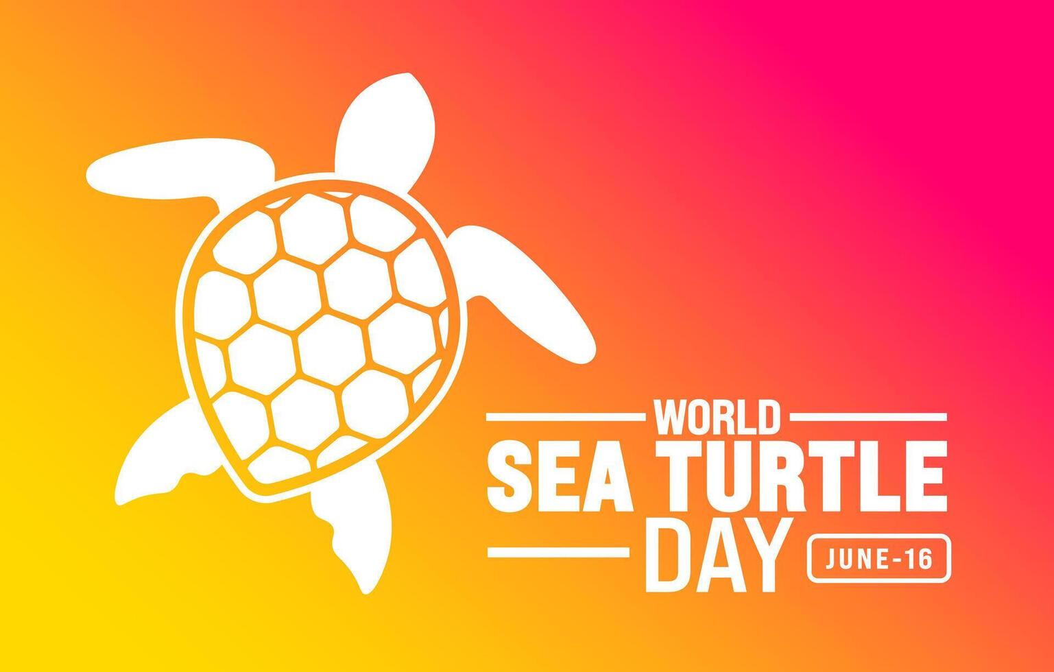 16 June is World sea turtle day background template. Holiday concept. use to background, banner, placard, card, and poster design template with text inscription and standard color. vector