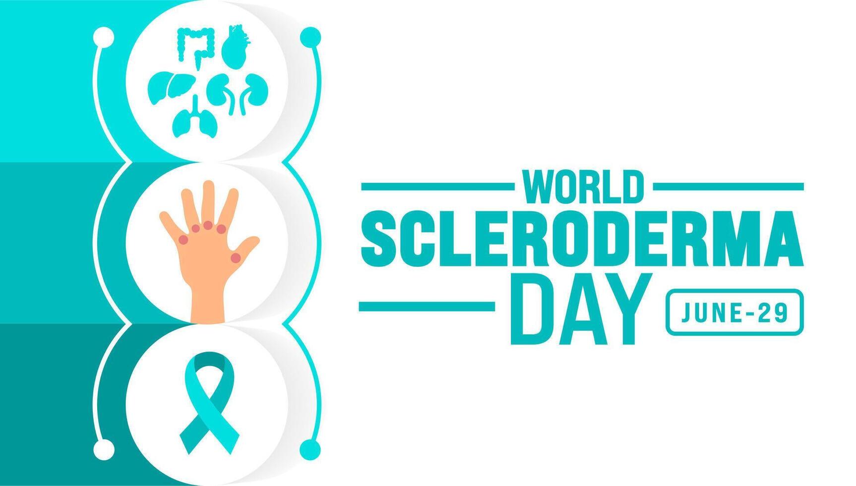 29 June is World scleroderma day background template. Holiday concept. use to background, banner, placard, card, and poster design template with text inscription and standard color. vector