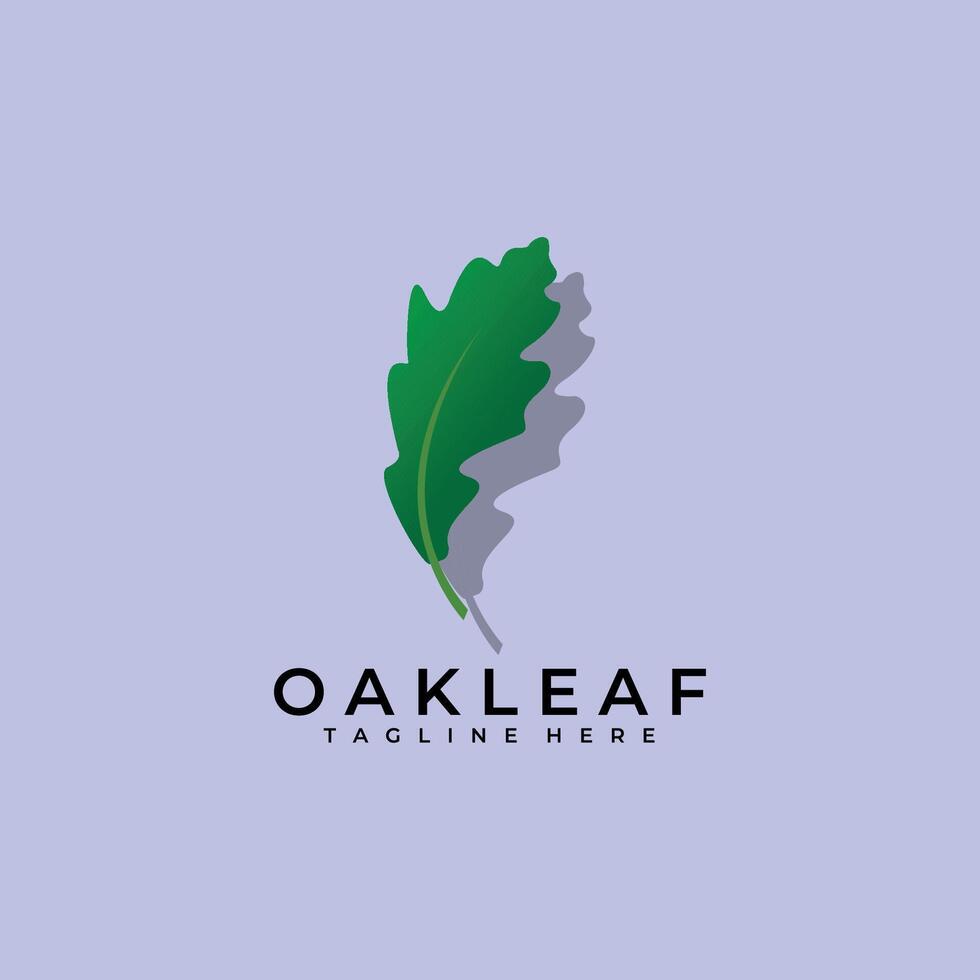 Simple Oak Leaf Logo Vintage Design Illustration, Minimalist Oak Logo, Flat Logo OAK Leaf, vector