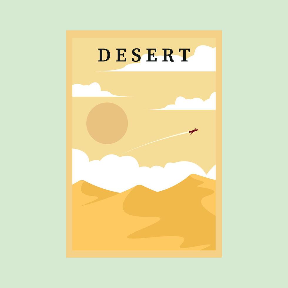 desert poster minimalist background illustration design vector