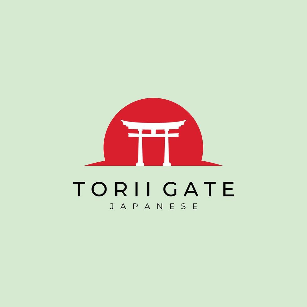 torii gate logo illustration design, japanese religion symbol illustration vector