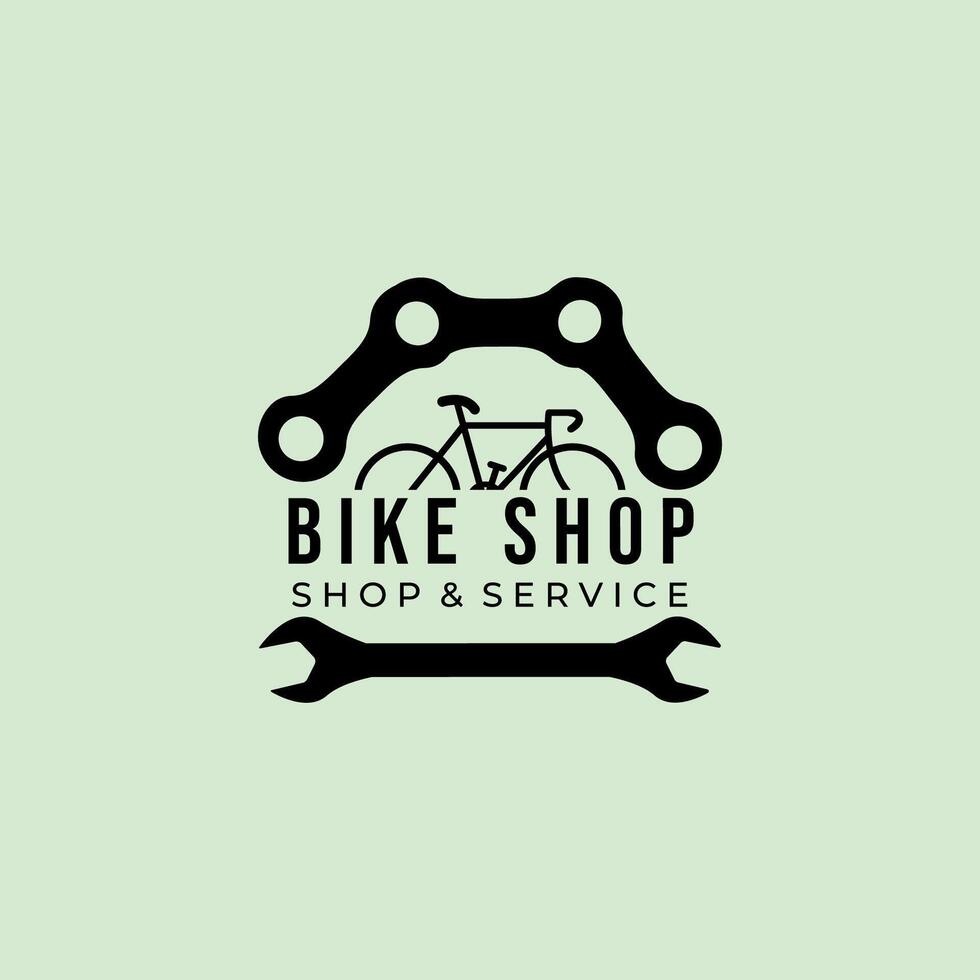 Bike Shop logo template, design minimalist vector