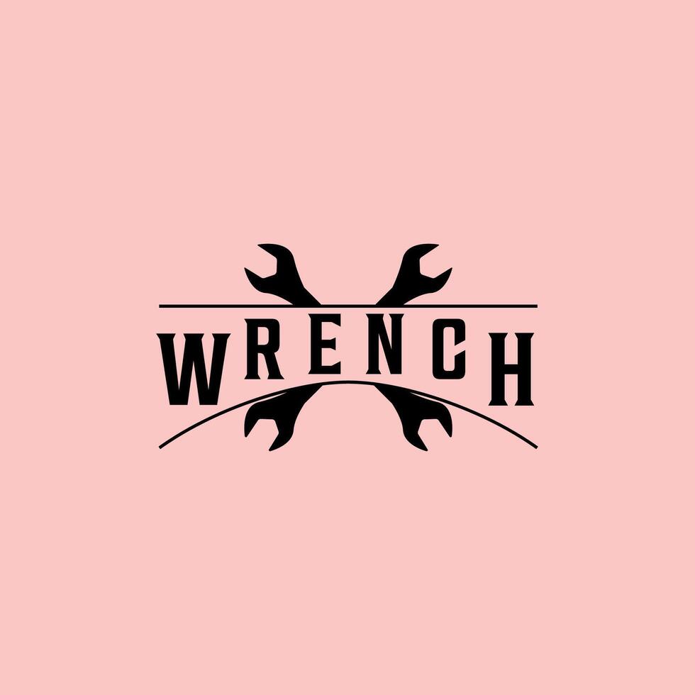 wrench tool icon. Wrench logo design element. Key tool isolated on vector