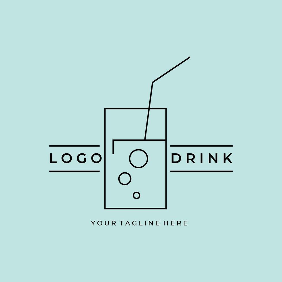 drink line art minimalist logo design vector