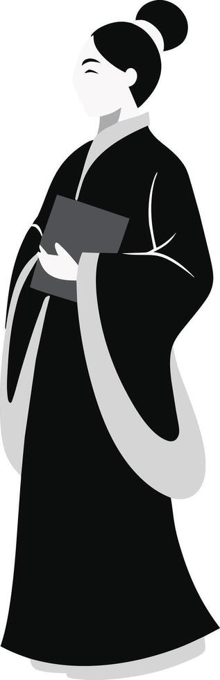 Chinese ink paint art people with Chinese traditional clothes illustration vector