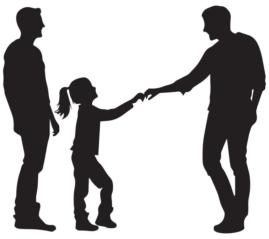 Happy family Silhouette vector
