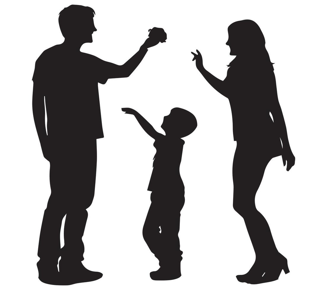 silhouette of family collection vector
