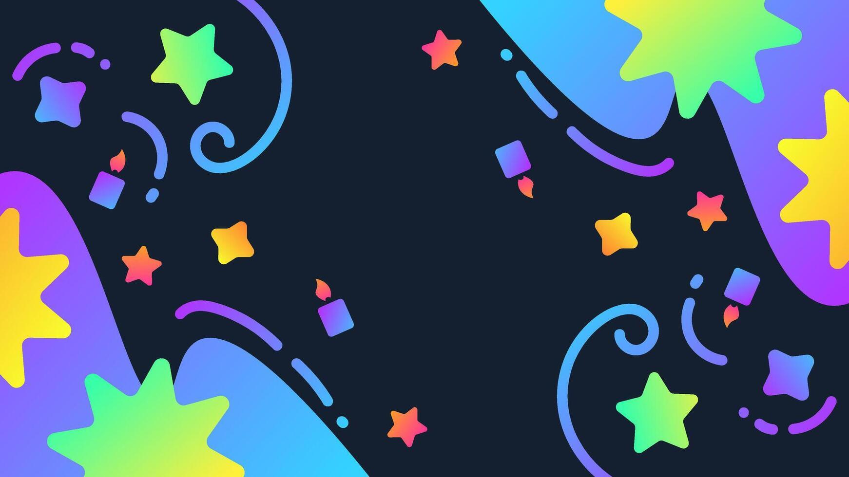 Fun Colorful and Creative Background with Candles and Simple Shapes. Abstract Background for Children or Party Celebration vector