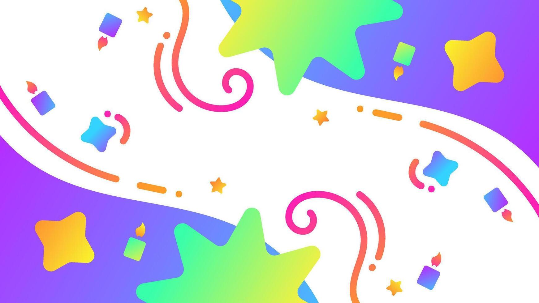 Fun Colorful and Creative Background with Candles and Simple Shapes. Abstract Background for Children or Party Celebration vector