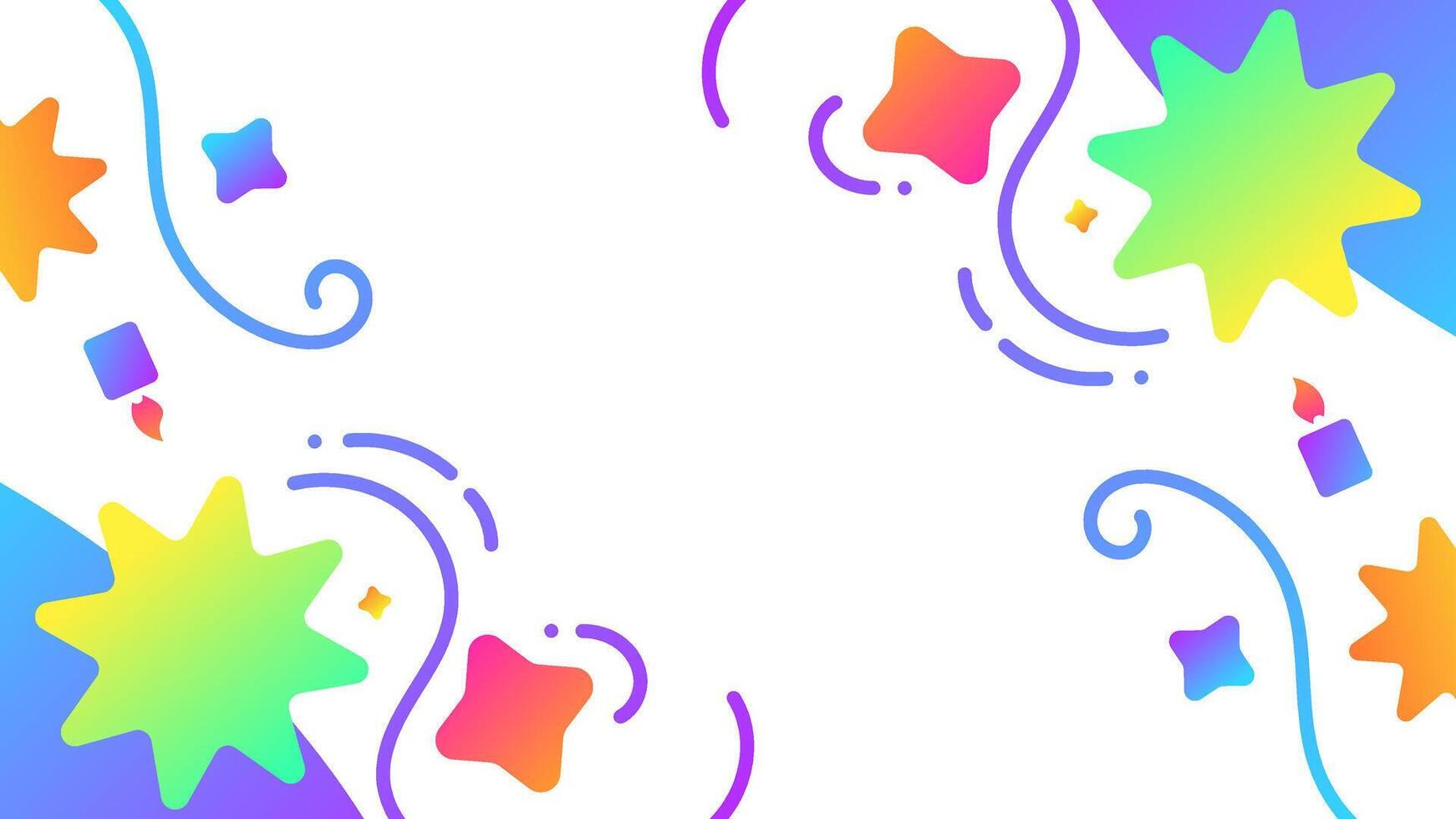 Fun Colorful and Creative Background with Candles and Simple Shapes. Abstract Background for Children or Party Celebration vector