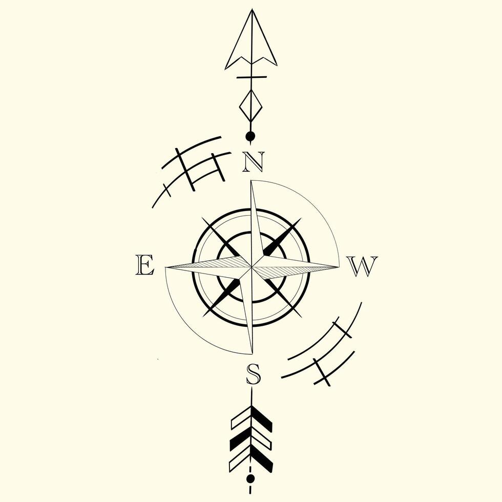 Compass Tattoo Design vector
