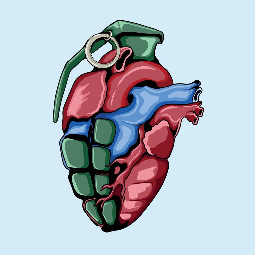 Granade Heart Illustration vector