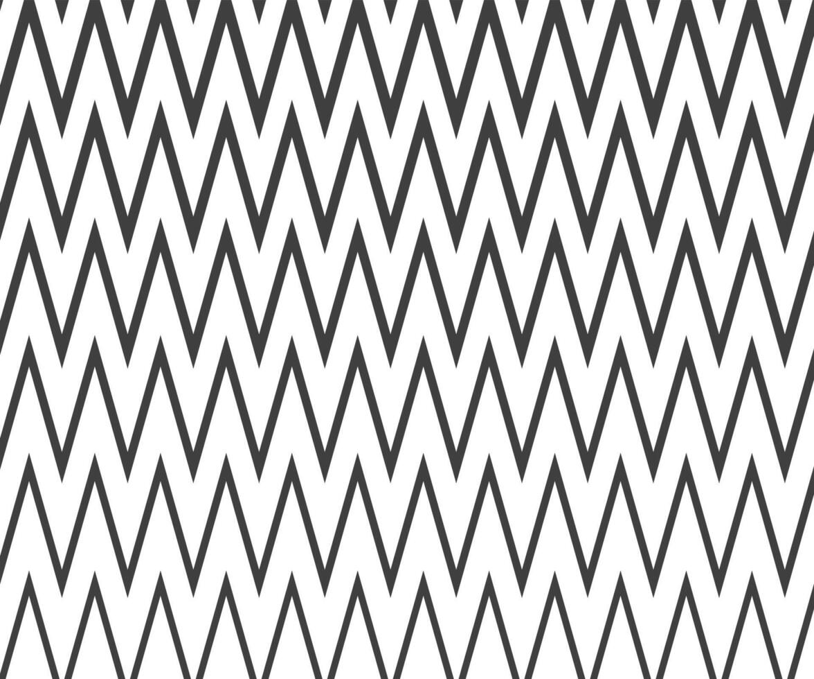 Zig Zag lines pattern. Black wavy line on white background. Abstract wave, illustration vector