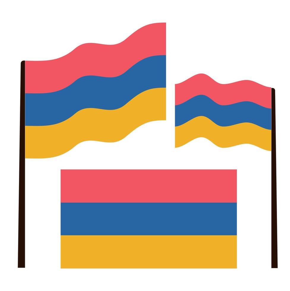 Flat Illustration of the Armenia flag. Armenia national flag design. vector
