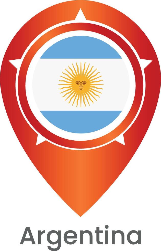 illustration of flag of Argentina with pin design vector