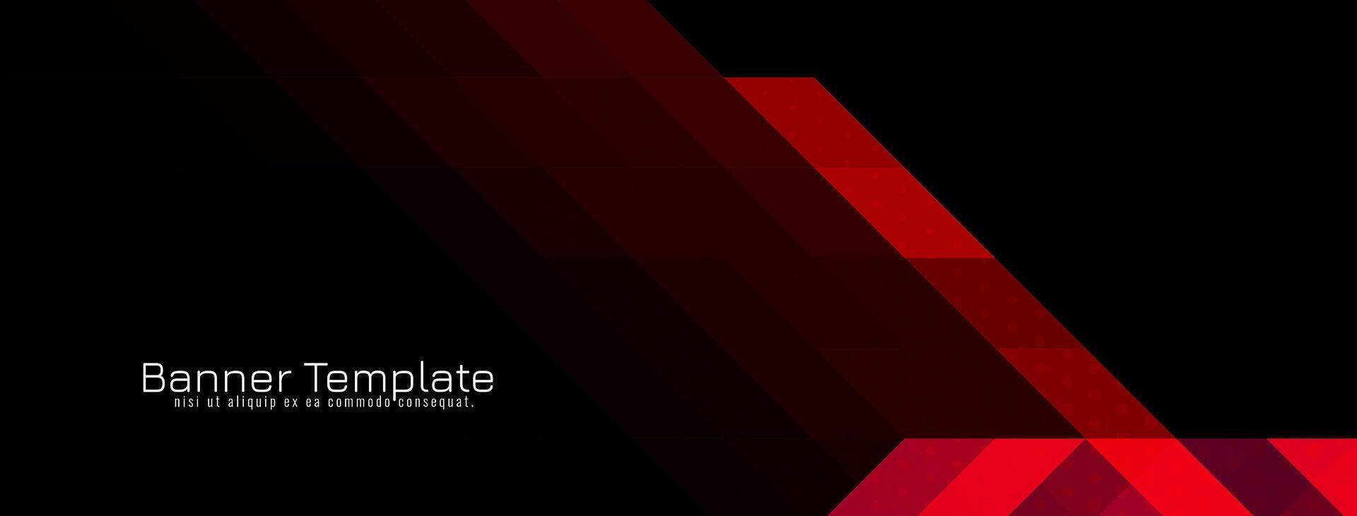 Abstract red and black triangular pattern mosaic design banner vector