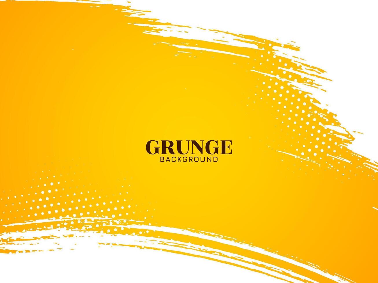 Abstract yellow brush stroke grunge texture rough background vector