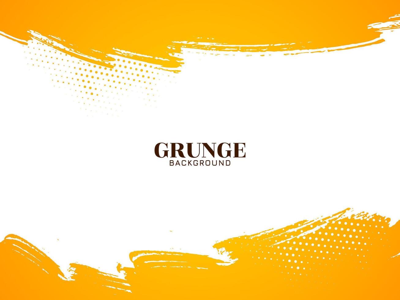 Abstract yellow brush stroke grunge texture rough background vector